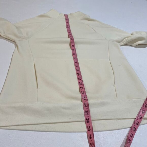 Fabletics Cream Funnel Neck Fleece Pullover Sweatshirt Women’s Medium - Picture 5 of 9